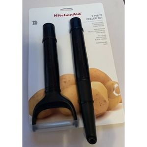 KitchenAid 2 Pc Peeler Set Black Y Peeler Euro Peeler for Fruits Vegetab…